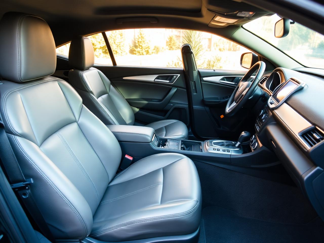 Spotless detailed car interior
